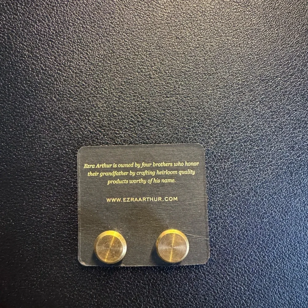 Ezra Arthur Brass Cufflinks Gold Tone Men New